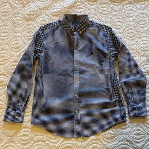 Ralph Lauren Navy Checkered Button Down Shirt
